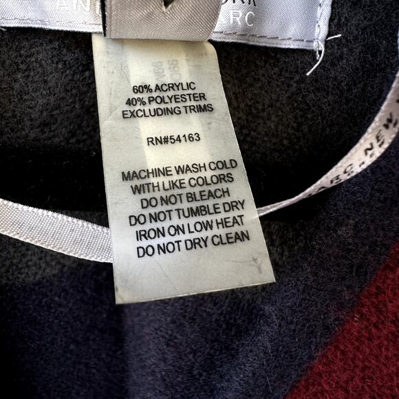 NWT Marc New York O/S Sweater Poncho w/ Metal Clasp Plaid Fall Cozecore Preppy - Picture 7 of 7